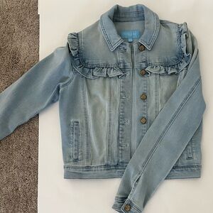 Draper James Light Blue Women’s Jean Jacket with Ruffles